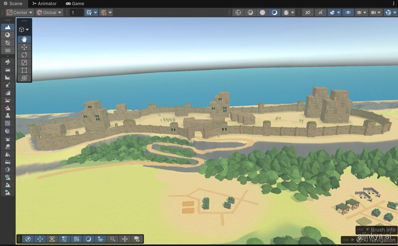 Unity — fort walls over the river