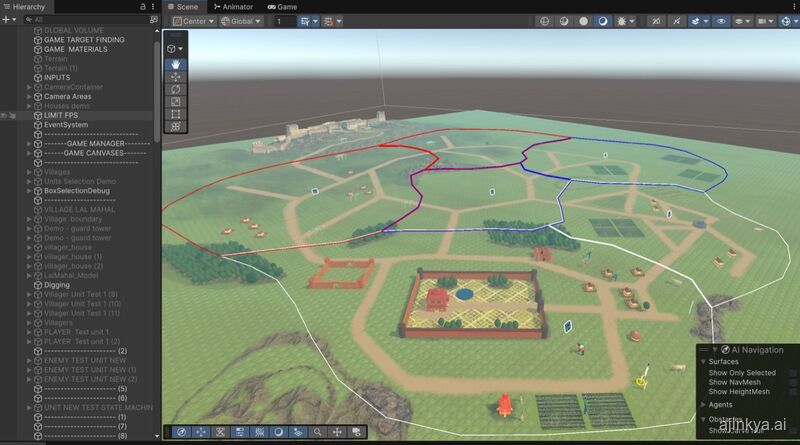 Unity — NavMesh & village boundaries